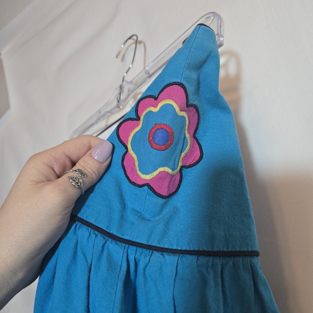Vtg‎ Sharon Young Embroidered Cotton A Line Midi Skirt Southwestern Country 10 - Picture 3 of 12